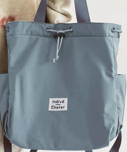 Miniministore(ミニミニストア)の「ナイロンリュック 巾着トートバッグ韓国風(バックパック/リュック・レディース・サックスブルー/ベージュ・FREE)」の8枚目の写真