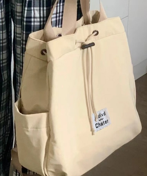 Miniministore(ミニミニストア)の「ナイロンリュック 巾着トートバッグ韓国風(バックパック/リュック・レディース・サックスブルー/ベージュ・FREE)」の11枚目の写真