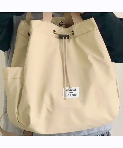 Miniministore(ミニミニストア)の「ナイロンリュック 巾着トートバッグ韓国風(バックパック/リュック・レディース・サックスブルー/ベージュ・FREE)」の14枚目の写真