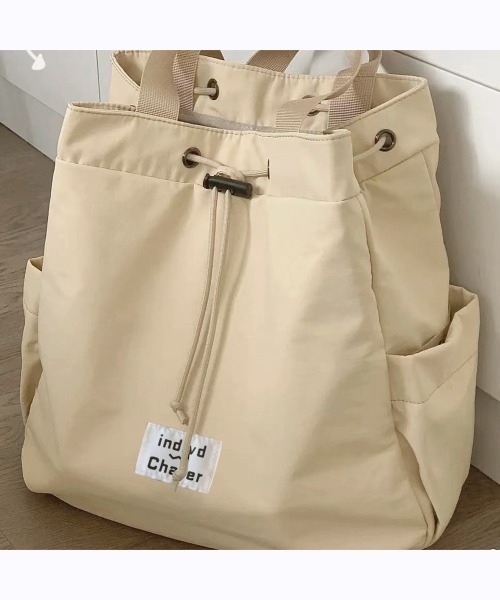 Miniministore(ミニミニストア)の「ナイロンリュック 巾着トートバッグ韓国風(バックパック/リュック・レディース・サックスブルー/ベージュ・FREE)」の22枚目の写真