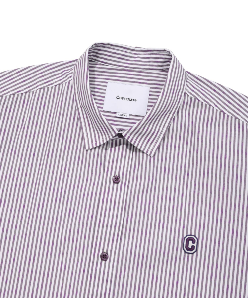 COVERNAT(カバーナット)の「ドローイングストライプハーフシャツパープル(シャツ/ブラウス・レディース・その他・MEDIUM/LARGE/X-LARGE/XX-LARGE/SMALL)」の3枚目の写真