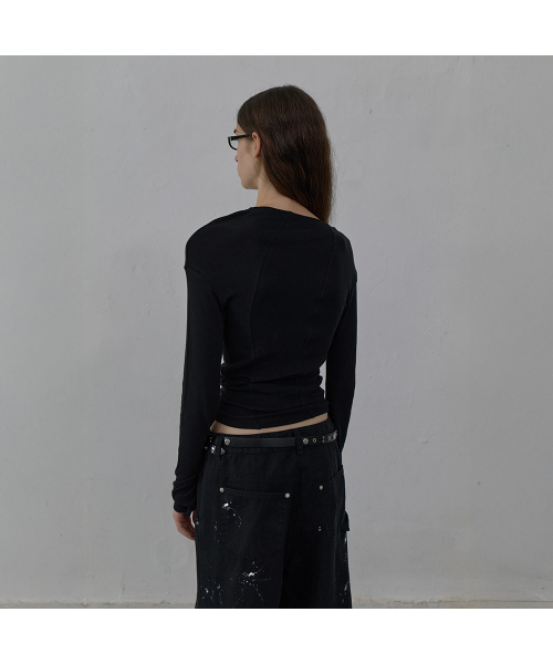 LCDC TM(エルシーディーシーティーエム)の「NEW CURVED LONG SLEEVE TOP (BLACK)(Tシャツ/カットソー・レディース・その他・SMALL/MEDIUM)」の6枚目の写真