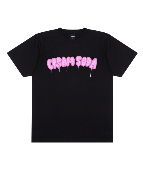 CREAM SODA LAB(クリームソーダラボ)の「シーアルエスディーエル バルーンロゴグラフィック 半袖Tシャツ ブラック ピンク(Tシャツ/カットソー・レディース・その他・LARGE/MEDIUM/X-LARGE/XX-LARGE)」の1枚目の写真