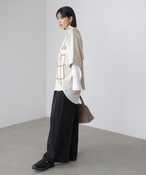 Bou Jeloud（ブージュルード）の「フェイスアートニット（ニット/セーター・レディース・オフホワイト/グレー/ブラック・FREE）」の7枚目の写真