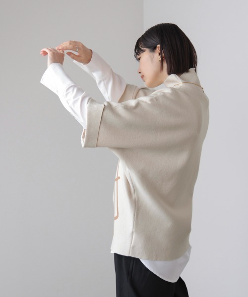 Bou Jeloud（ブージュルード）の「フェイスアートニット（ニット/セーター・レディース・オフホワイト/グレー/ブラック・FREE）」の11枚目の写真