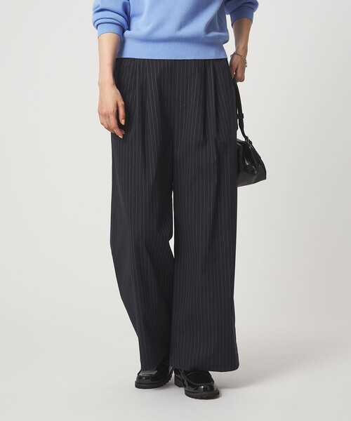 green label relaxing（グリーンレーベルリラクシング）の「［size SHORT/TALLあり］オルマイ LI/MIX ワイド パンツ（その他パンツ・レディース・オフホワイト/ブラック/ライトグレー/ブラウン/ピンク/ベージュ/ネイビー・SHORT/34/36/38/40/TALL）」の6枚目の写真