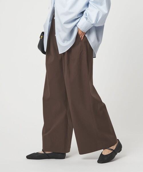 green label relaxing（グリーンレーベルリラクシング）の「［size SHORT/TALLあり］オルマイ LI/MIX ワイド パンツ（その他パンツ・レディース・オフホワイト/ブラック/ライトグレー/ブラウン/ピンク/ベージュ/ネイビー・SHORT/34/36/38/40/TALL）」の5枚目の写真