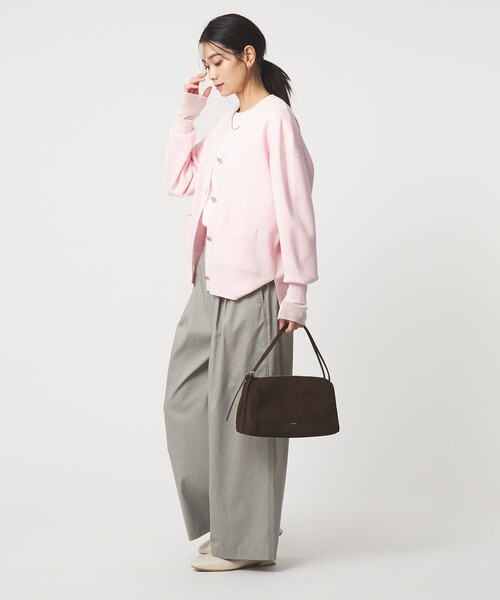 green label relaxing（グリーンレーベルリラクシング）の「［size SHORT/TALLあり］オルマイ LI/MIX ワイド パンツ（その他パンツ・レディース・オフホワイト/ブラック/ライトグレー/ブラウン/ピンク/ベージュ/ネイビー・SHORT/34/36/38/40/TALL）」の9枚目の写真