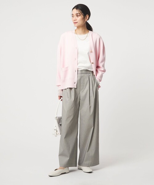 green label relaxing（グリーンレーベルリラクシング）の「［size SHORT/TALLあり］オルマイ LI/MIX ワイド パンツ（その他パンツ・レディース・オフホワイト/ブラック/ライトグレー/ブラウン/ピンク/ベージュ/ネイビー・SHORT/34/36/38/40/TALL）」の10枚目の写真