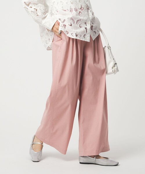 green label relaxing（グリーンレーベルリラクシング）の「［size SHORT/TALLあり］オルマイ LI/MIX ワイド パンツ（その他パンツ・レディース・オフホワイト/ブラック/ライトグレー/ブラウン/ピンク/ベージュ/ネイビー・SHORT/34/36/38/40/TALL）」の14枚目の写真