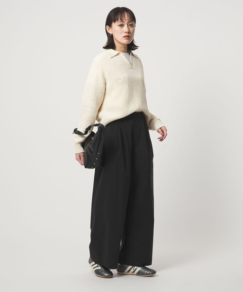 green label relaxing（グリーンレーベルリラクシング）の「［size SHORT/TALLあり］オルマイ LI/MIX ワイド パンツ（その他パンツ・レディース・オフホワイト/ブラック/ライトグレー/ブラウン/ピンク/ベージュ/ネイビー・SHORT/34/36/38/40/TALL）」の22枚目の写真