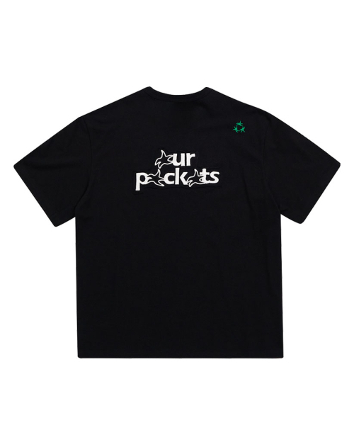 OURPOCKETS(アワーポケッツ)の「アワーポケットシグネチャーロゴTシャツ(Zブラック)(Tシャツ/カットソー・レディース・ブラック・MEDIUM/X-LARGE)」の4枚目の写真