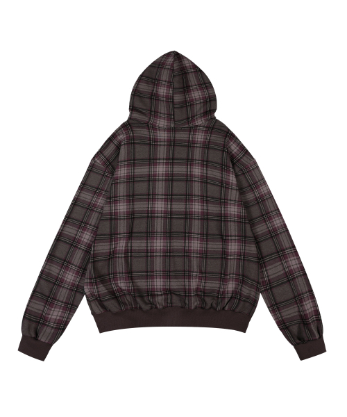 kaifai(カイファイ)の「タータンチェックフードジップアップ(ブラウン)K25ZA162(パーカー・レディース・その他・MEDIUM/LARGE)」の2枚目の写真