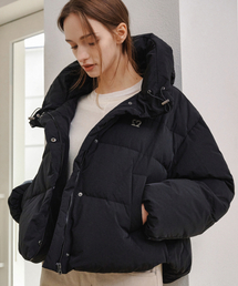 MALOUPE（マロップ）の「6313 クロップフードダウンジャケット (ブラック)（ダウンジャケット/コート）」