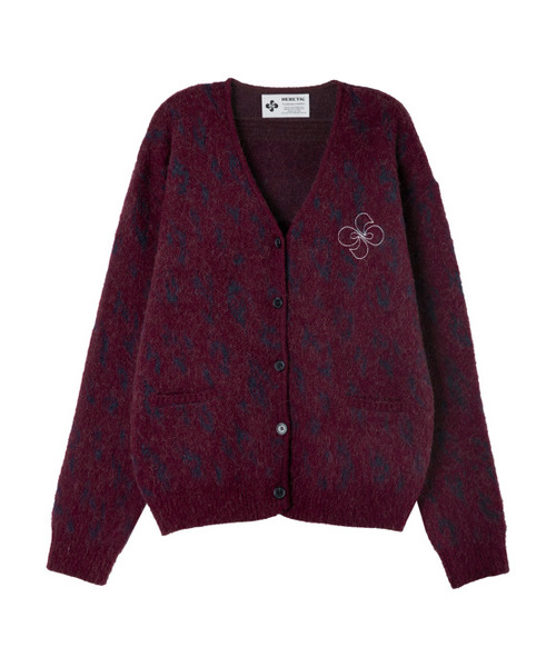HERETIC(ヘレティック)の「HERETIC LEOPARD MOHAIR CARDIGAN / burgundy(カーディガン/ボレロ・レディース・その他・FREE)」の2枚目の写真