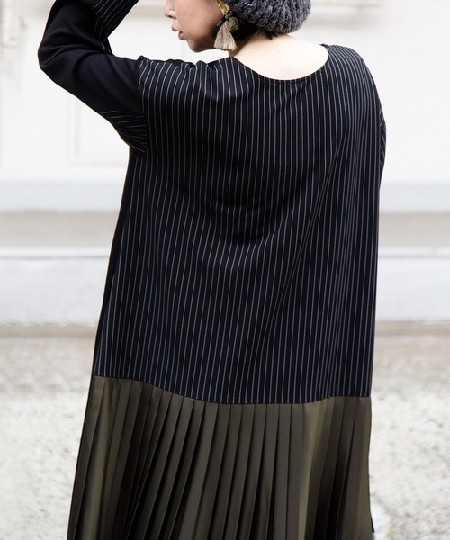 OSMOSIS(オズモーシス)の「2WAYバックプリーツワンピース(ワンピース・レディース・ネイビー/ブラック・ONE SIZE)」の12枚目の写真