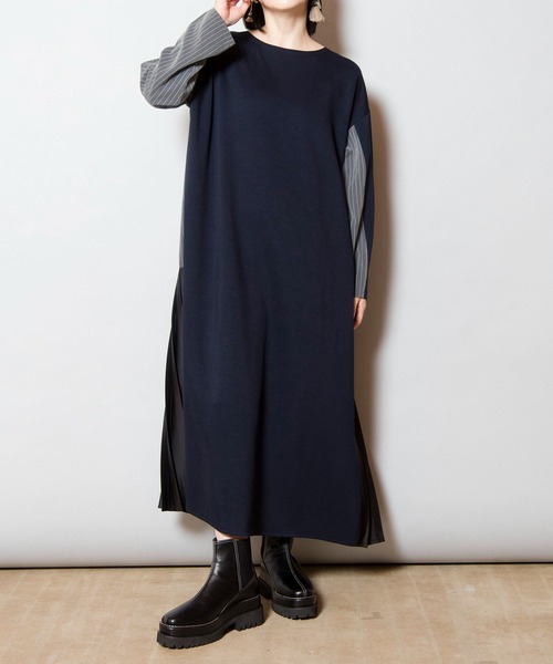 OSMOSIS(オズモーシス)の「2WAYバックプリーツワンピース(ワンピース・レディース・ネイビー/ブラック・ONE SIZE)」の15枚目の写真