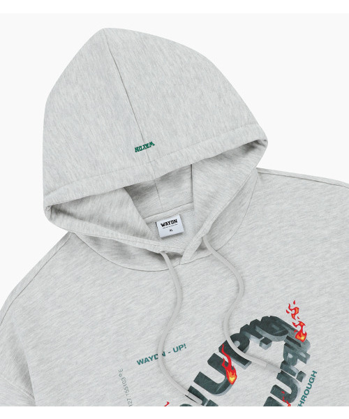 WAYDN（ウェイドゥン）の「UP ウェイデン OG オーバーサイズ フードパーカー メランジグレー（パーカー・メンズ・その他・LARGE/MEDIUM/X-LARGE）」の3枚目の写真
