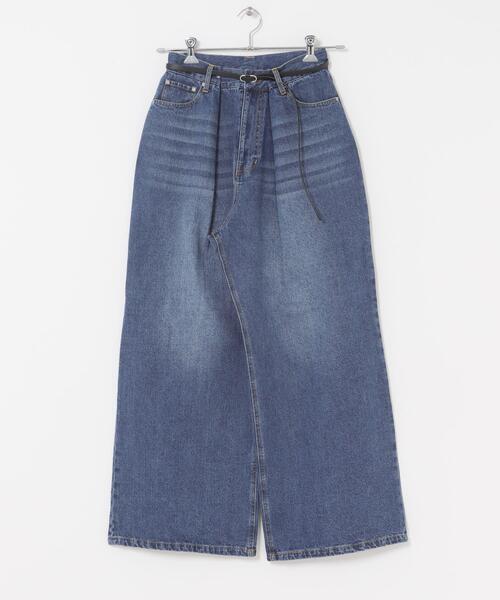 ITEMS URBANRESEARCH（アイテムズ アーバンリサーチ）の「ベルト付ワイドデニム（デニムパンツ・レディース・ブラック/インディゴブルー・SMALL/MEDIUM）」の17枚目の写真
