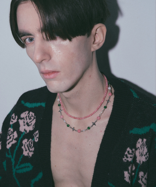 アクセサリー i need. Necklace-03 Fresh Water Pearl Pink Jade Onyx mixed
