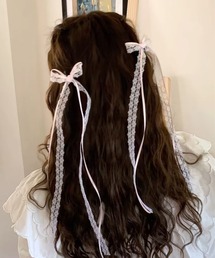 mul.（ムル）の「レース2重リボンヘアクリップ（バレッタ/ヘアクリップ）」