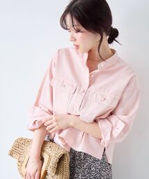 le.coeur blanc | スタンドネックパールボタンシャツ(シャツ/ブラウス)