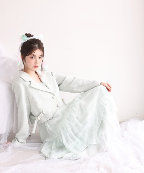 one after another NICE CLAUP(ワンアフターアナザーナイスクラップ)の「【premium order】ティアードロングワンピース(ワンピース・レディース・チャコールグレー/ミント/ドット/アイボリー・FREE)」の21枚目の写真