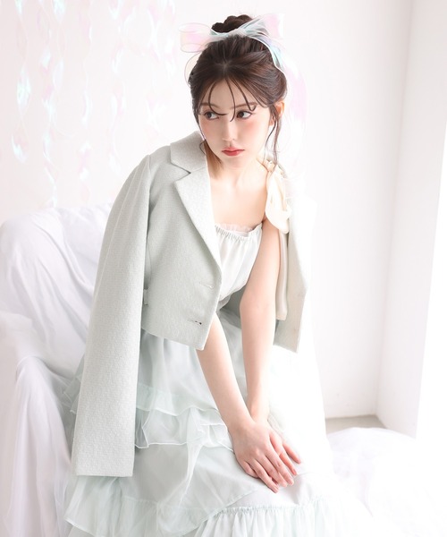 one after another NICE CLAUP(ワンアフターアナザーナイスクラップ)の「【premium order】ティアードロングワンピース(ワンピース・レディース・チャコールグレー/ミント/ドット/アイボリー・FREE)」の19枚目の写真