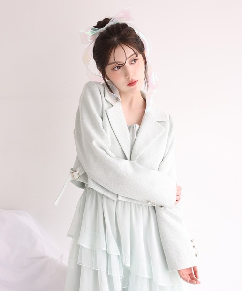 one after another NICE CLAUP(ワンアフターアナザーナイスクラップ)の「【premium order】ティアードロングワンピース(ワンピース・レディース・チャコールグレー/ミント/ドット/アイボリー・FREE)」の16枚目の写真