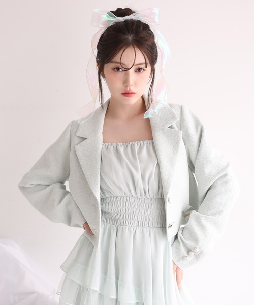 one after another NICE CLAUP(ワンアフターアナザーナイスクラップ)の「【premium order】ティアードロングワンピース(ワンピース・レディース・チャコールグレー/ミント/ドット/アイボリー・FREE)」の17枚目の写真