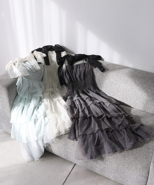 one after another NICE CLAUP(ワンアフターアナザーナイスクラップ)の「【premium order】ティアードロングワンピース(ワンピース・レディース・チャコールグレー/ミント/ドット/アイボリー・FREE)」の22枚目の写真