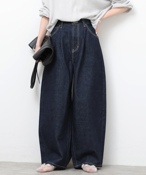 Lee（リー）の「［26SS新作］【Lee /リー】タックライダースパンツ（その他パンツ・レディース・ネイビー/アイボリー・SMALL/X-SMALL）」の2枚目の写真