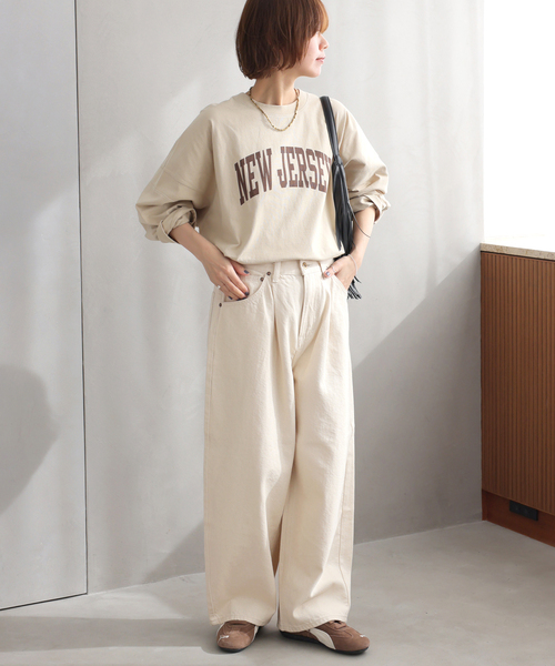 Lee（リー）の「［26SS新作］【Lee /リー】タックライダースパンツ（その他パンツ・レディース・ネイビー/アイボリー・SMALL/X-SMALL）」の4枚目の写真