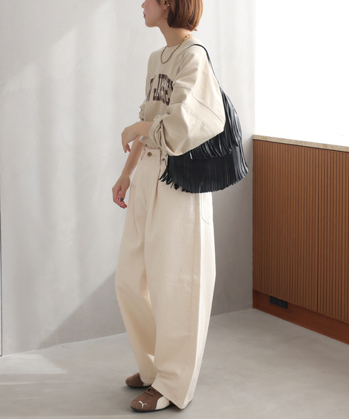 Lee（リー）の「［26SS新作］【Lee /リー】タックライダースパンツ（その他パンツ・レディース・ネイビー/アイボリー・SMALL/X-SMALL）」の5枚目の写真