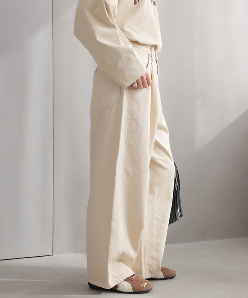 Lee（リー）の「［26SS新作］【Lee /リー】タックライダースパンツ（その他パンツ・レディース・ネイビー/アイボリー・SMALL/X-SMALL）」の9枚目の写真