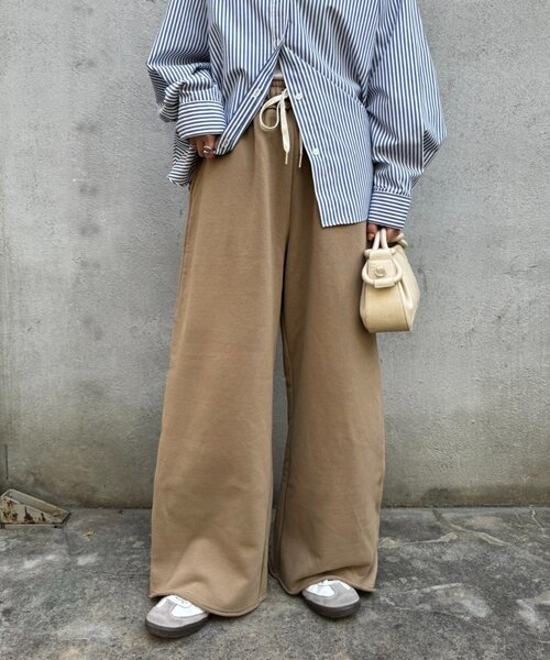 CIAOPANIC TYPY（チャオパニックティピー）の「【スタッフ所持率No.1！／新色追加】裏毛ワイドスウェットパンツ（スウェットパンツ・レディース・ブラック/チャコールグレー/ベージュ/グレー/オフホワイト・LARGE/MEDIUM/SMALL）」の5枚目の写真