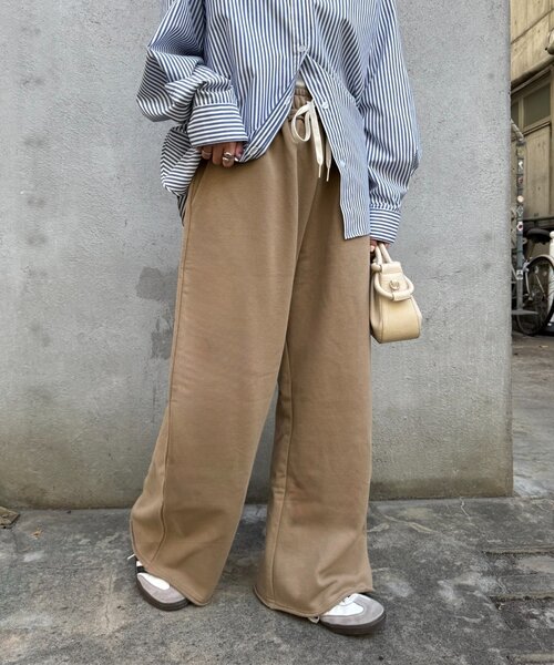 CIAOPANIC TYPY（チャオパニックティピー）の「【スタッフ所持率No.1！／新色追加】裏毛ワイドスウェットパンツ（スウェットパンツ・レディース・ブラック/チャコールグレー/ベージュ/グレー/オフホワイト・LARGE/MEDIUM/SMALL）」の11枚目の写真