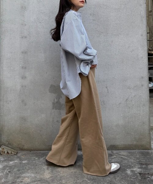 CIAOPANIC TYPY（チャオパニックティピー）の「【スタッフ所持率No.1！／新色追加】裏毛ワイドスウェットパンツ（スウェットパンツ・レディース・ブラック/チャコールグレー/ベージュ/グレー/オフホワイト・LARGE/MEDIUM/SMALL）」の9枚目の写真