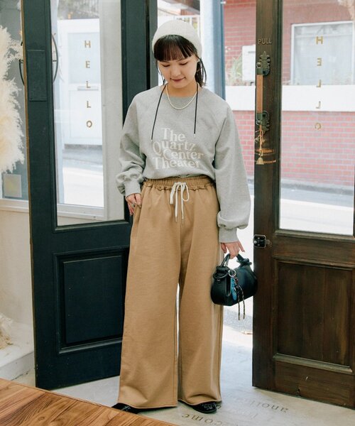 CIAOPANIC TYPY（チャオパニックティピー）の「【スタッフ所持率No.1！／新色追加】裏毛ワイドスウェットパンツ（スウェットパンツ・レディース・ブラック/チャコールグレー/ベージュ/グレー/オフホワイト・LARGE/MEDIUM/SMALL）」の7枚目の写真