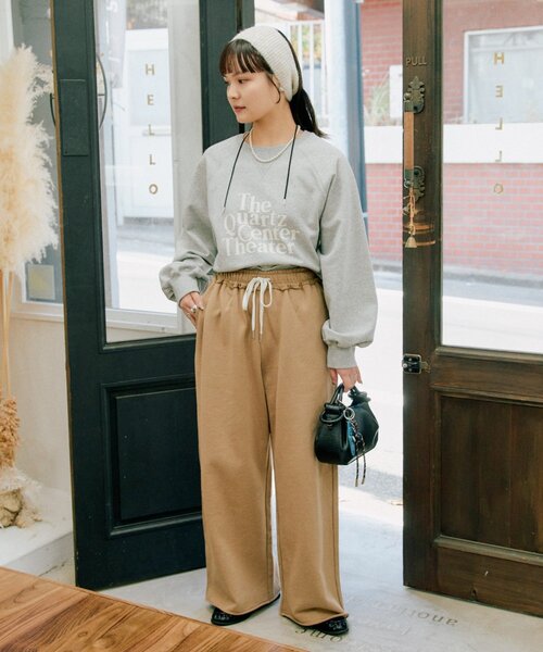 CIAOPANIC TYPY（チャオパニックティピー）の「【スタッフ所持率No.1！／新色追加】裏毛ワイドスウェットパンツ（スウェットパンツ・レディース・ブラック/チャコールグレー/ベージュ/グレー/オフホワイト・LARGE/MEDIUM/SMALL）」の6枚目の写真