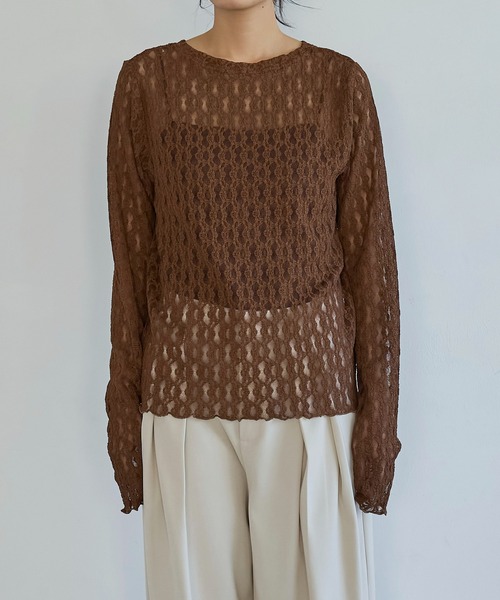 meilmada（メイルマダ）の「レースシアートップス（Tシャツ/カットソー・レディース・ブラウン・FREE）」の12枚目の写真