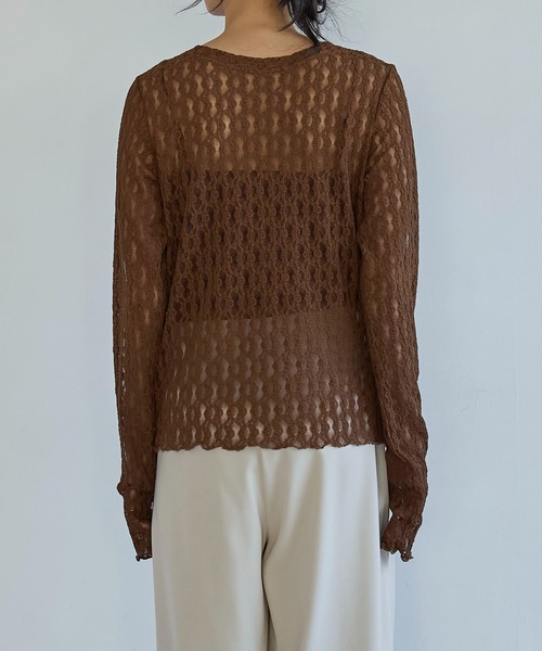 meilmada（メイルマダ）の「レースシアートップス（Tシャツ/カットソー・レディース・ブラウン・FREE）」の14枚目の写真