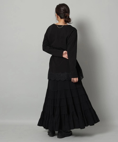 Arpege story（アルページュストーリー）の「コットン楊柳ティアードスカート（スカート・レディース・ブラック/ブルーグレー/ホワイト・0/1/2）」の8枚目の写真