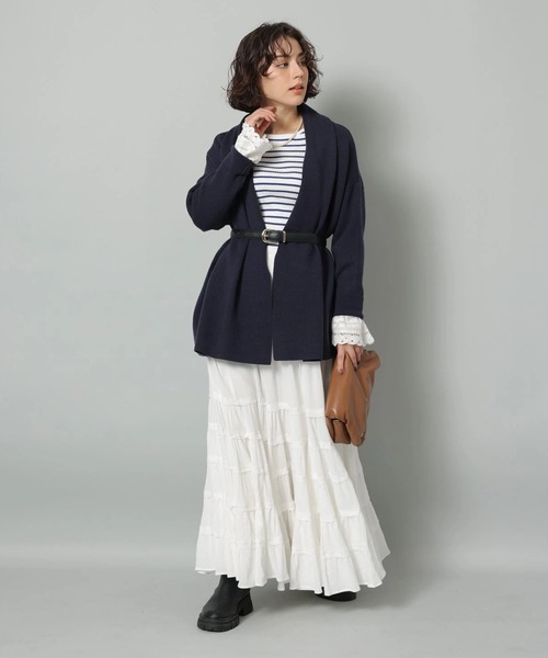 Arpege story（アルページュストーリー）の「コットン楊柳ティアードスカート（スカート・レディース・ブラック/ブルーグレー/ホワイト・0/1/2）」の13枚目の写真