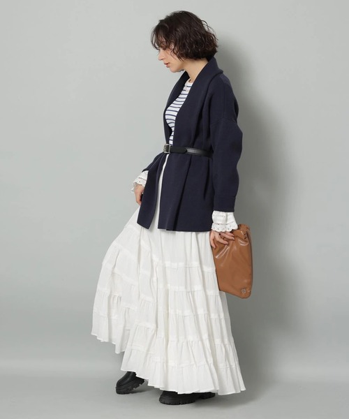 Arpege story（アルページュストーリー）の「コットン楊柳ティアードスカート（スカート・レディース・ブラック/ブルーグレー/ホワイト・0/1/2）」の14枚目の写真