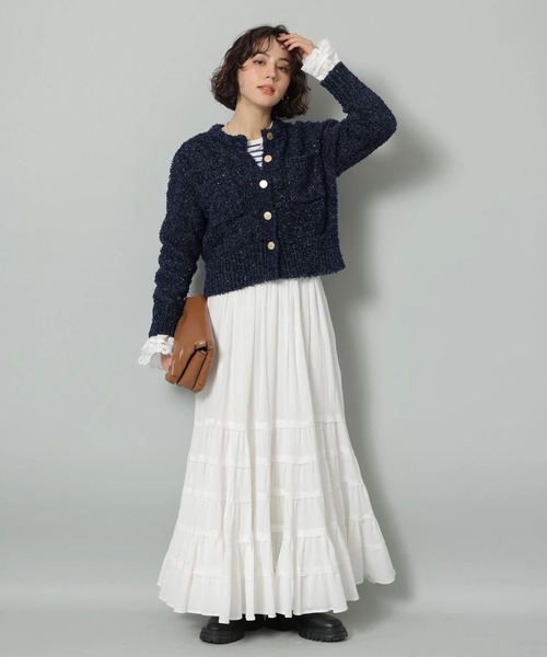 Arpege story（アルページュストーリー）の「コットン楊柳ティアードスカート（スカート・レディース・ブラック/ブルーグレー/ホワイト・0/1/2）」の16枚目の写真