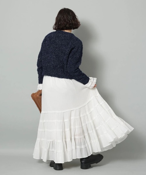 Arpege story（アルページュストーリー）の「コットン楊柳ティアードスカート（スカート・レディース・ブラック/ブルーグレー/ホワイト・0/1/2）」の18枚目の写真