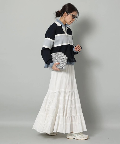 Arpege story（アルページュストーリー）の「コットン楊柳ティアードスカート（スカート・レディース・ブラック/ブルーグレー/ホワイト・0/1/2）」の19枚目の写真
