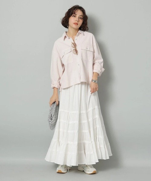 Arpege story（アルページュストーリー）の「コットン楊柳ティアードスカート（スカート・レディース・ブラック/ブルーグレー/ホワイト・0/1/2）」の21枚目の写真