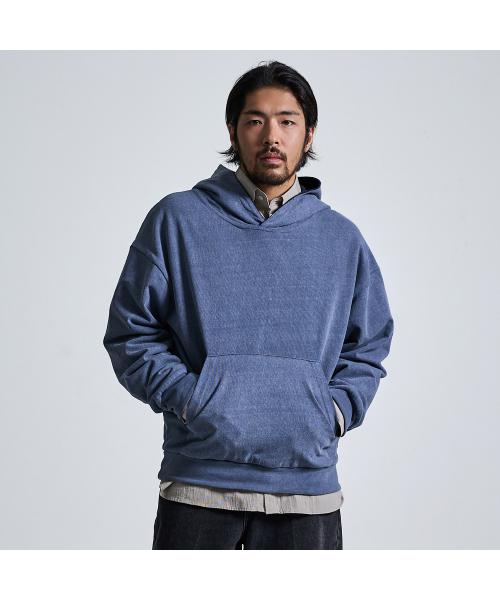 LAB12(ラボ12)の「リバーシブルピグメントフードパーカー(ピグブルー+ネイビー)(パーカー・メンズ・その他・MEDIUM/LARGE)」の2枚目の写真